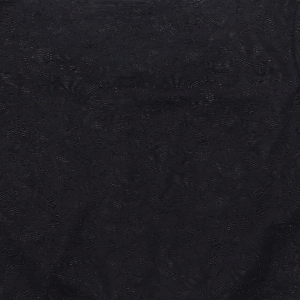 H&M Womens Black Polyester Basic T-Shirt Size 14 Round Neck