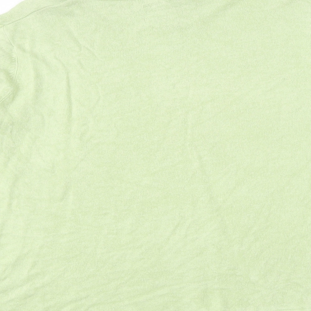 Bonmarché Womens Green Mock Neck Acrylic Pullover Jumper Size M