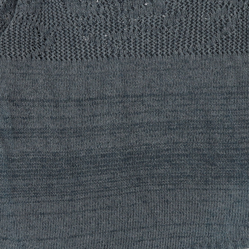 Warehouse Womens Blue Round Neck Polyester Pullover Jumper Size 8