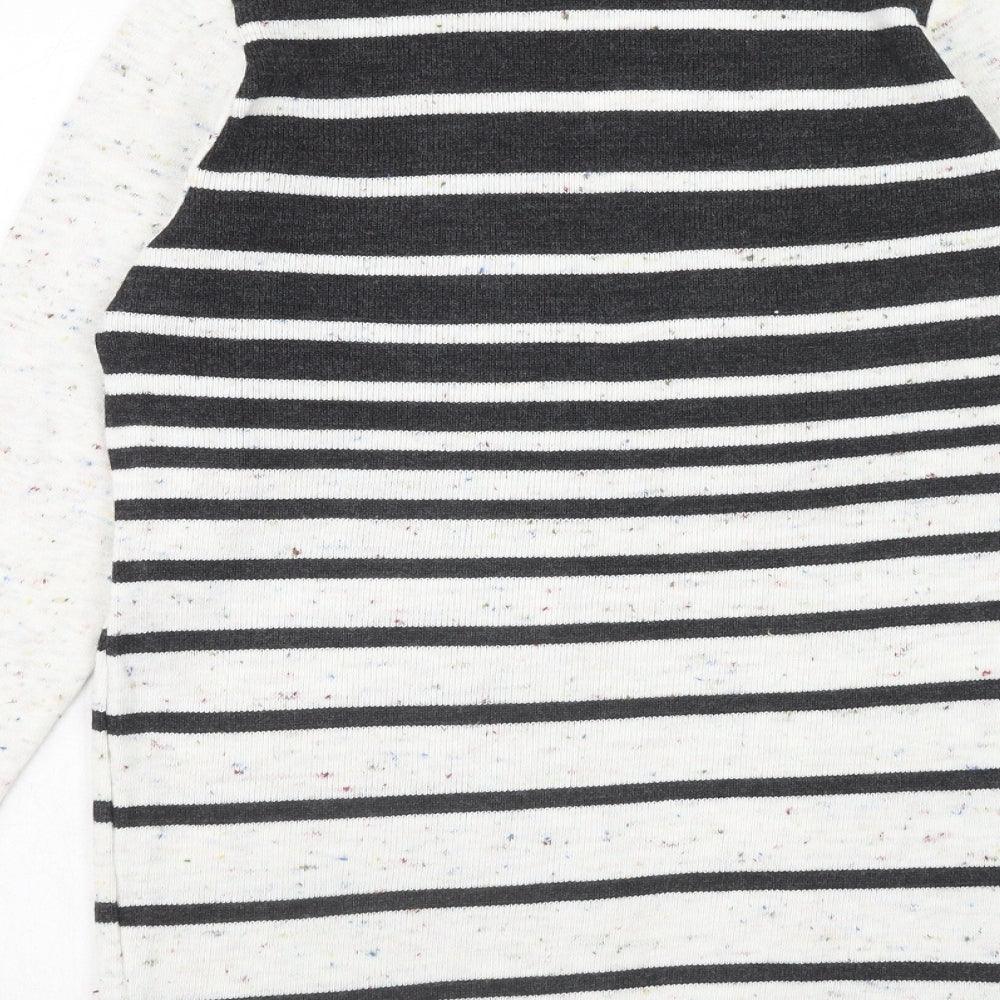 Monique Womens Multicoloured V-Neck Striped Acrylic Cardigan Jumper Size S - Size S-M