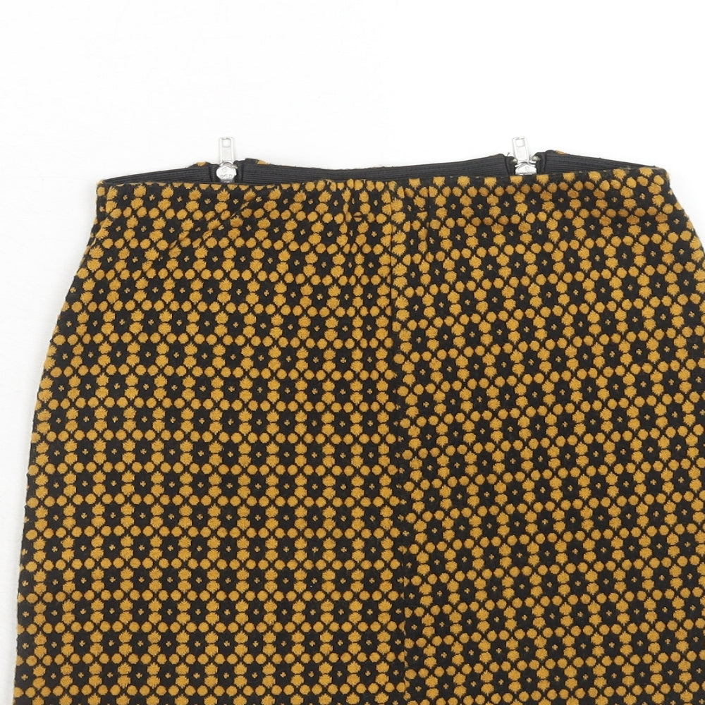 Cooperative Womens Orange Geometric Acrylic Mini Skirt Size XS Zip