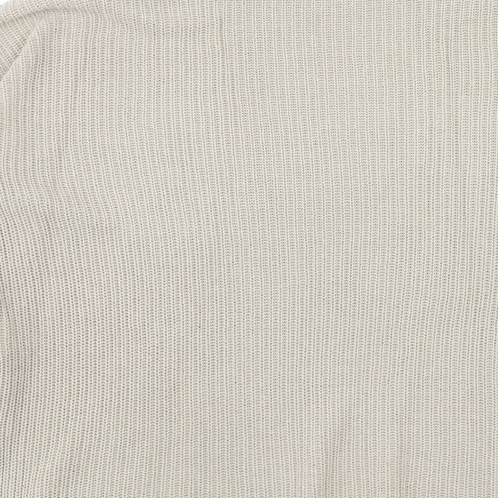H&M Womens Beige Round Neck Acrylic Pullover Jumper Size M