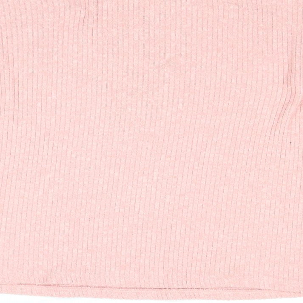 H&M Womens Pink Mock Neck Viscose Pullover Jumper Size M