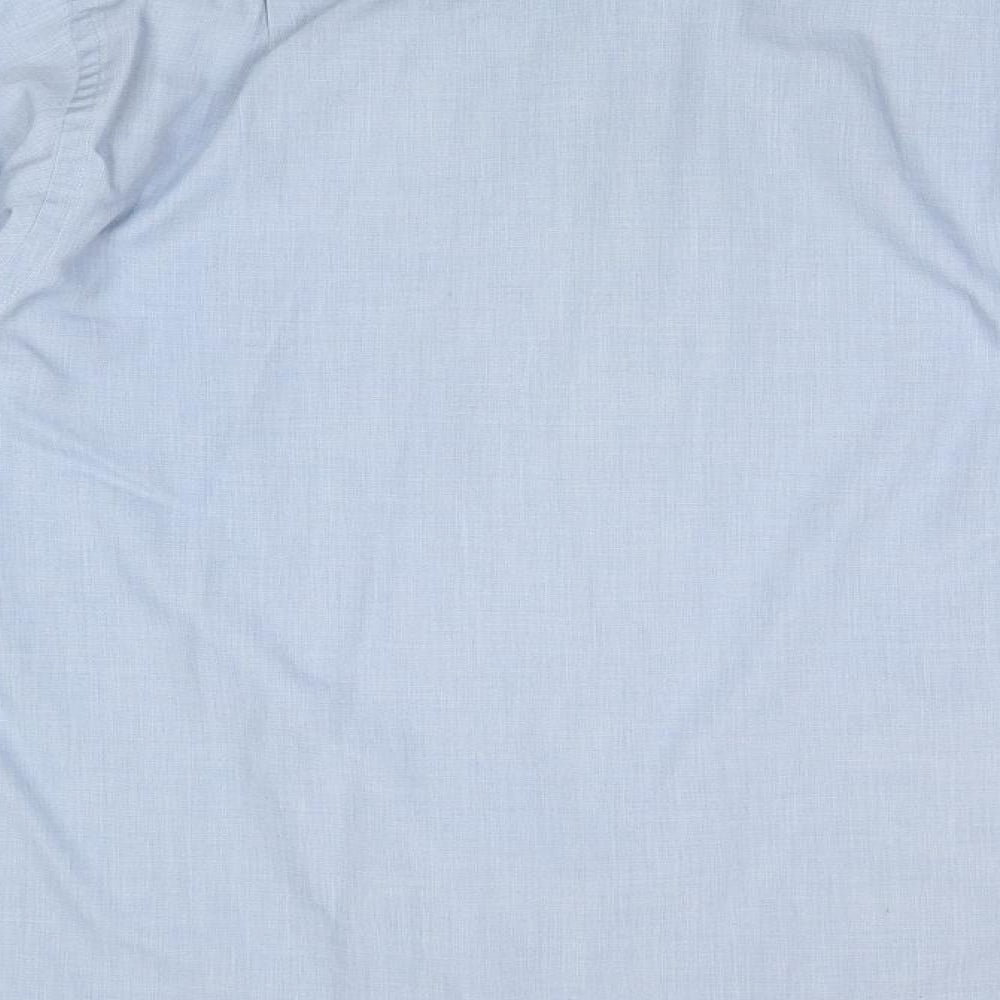 Debenhams Mens Blue Polyester Button-Up Size 15.5 Collared Button