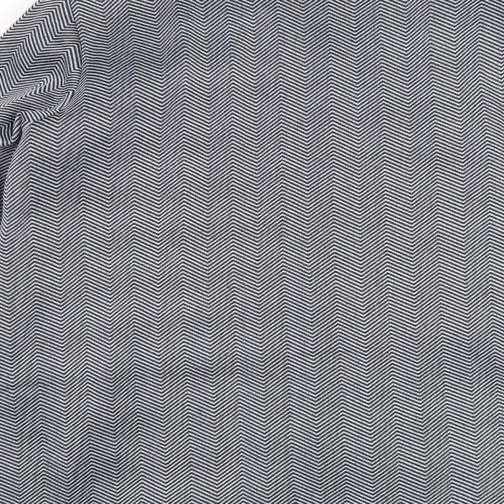 Anne De Lancay Womens Grey Geometric Jacket Size L Buckle