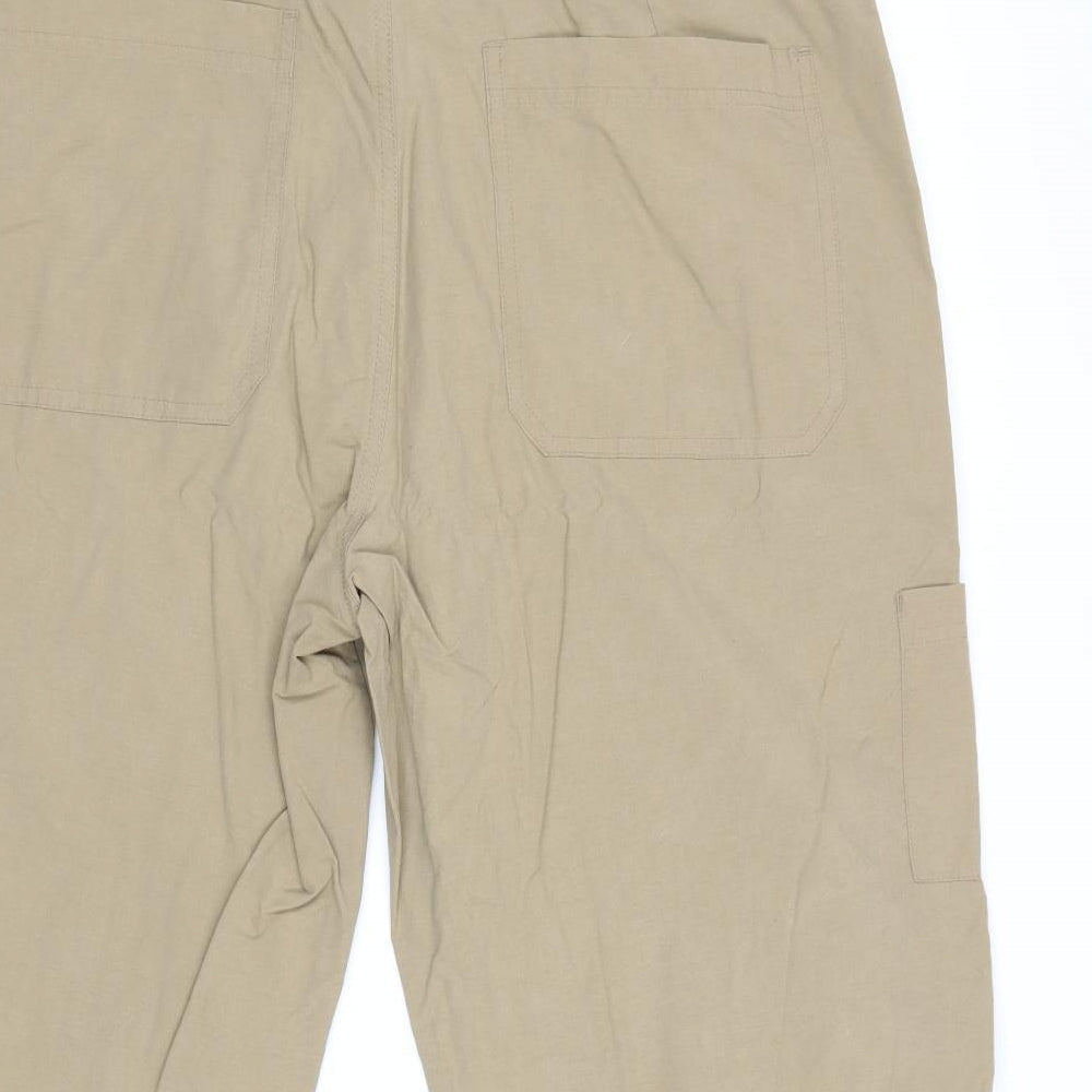 Watsons Mens Beige Cotton Cropped Trousers Size XL Regular Zip