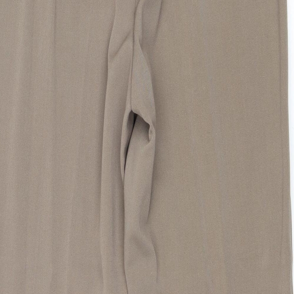 Artigiano Womens Brown Polyester Trousers Size 32 in Regular Zip