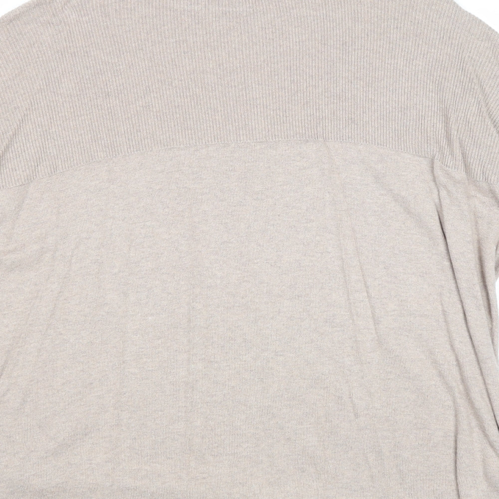 ASOS Womens Beige Mock Neck Cotton Pullover Jumper Size 10