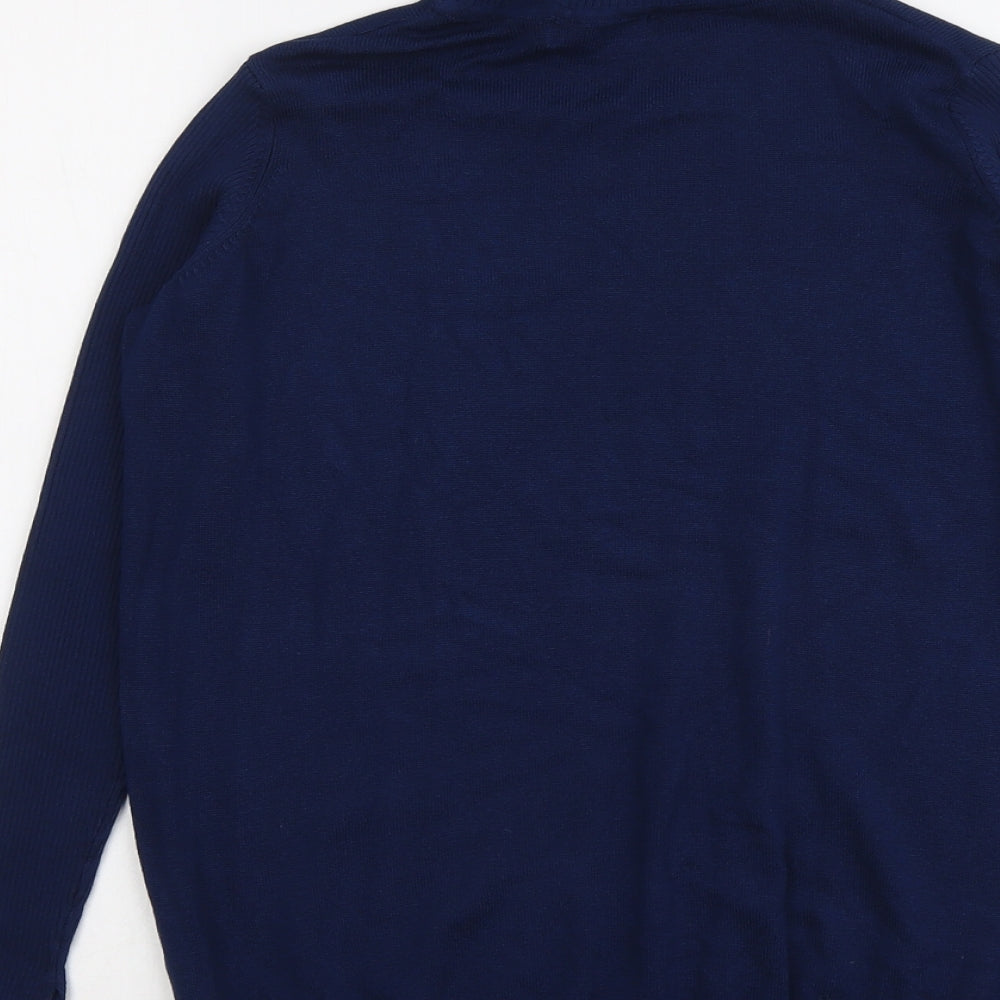 JD Williams Womens Blue Roll Neck Viscose Pullover Jumper Size 12