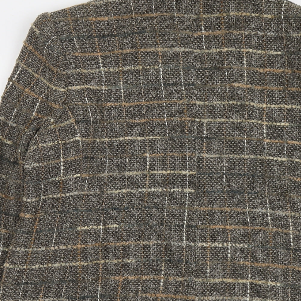 Gianfranco Corneli Womens Grey Geometric Viscose Jacket Blazer Size 16