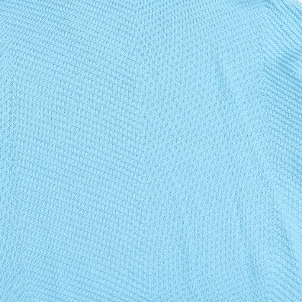 Bonmarché Womens Blue V-Neck Acrylic Pullover Jumper Size M