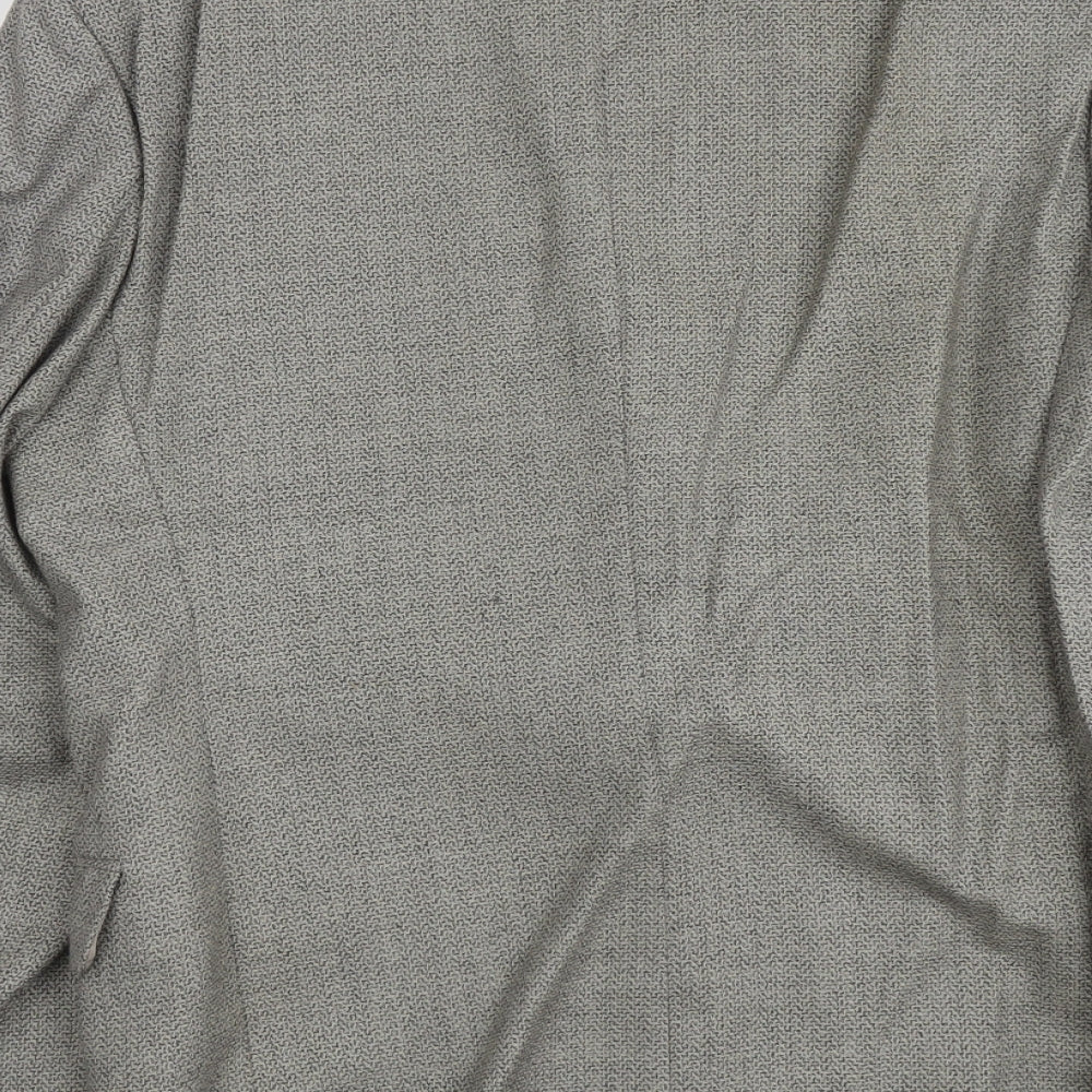 James Barry Mens Grey Geometric Wool Jacket Suit Jacket Size M Regular