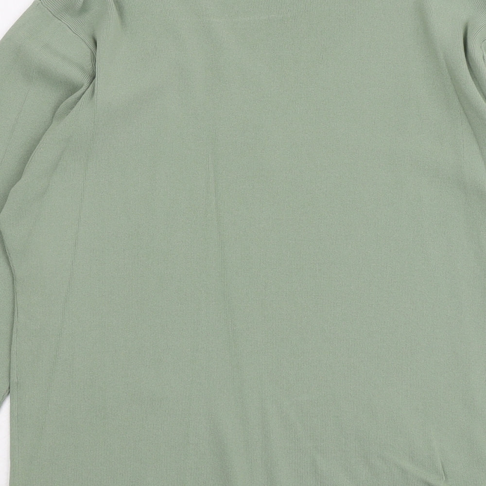 Bonmarché Womens Green V-Neck Viscose Pullover Jumper Size XL