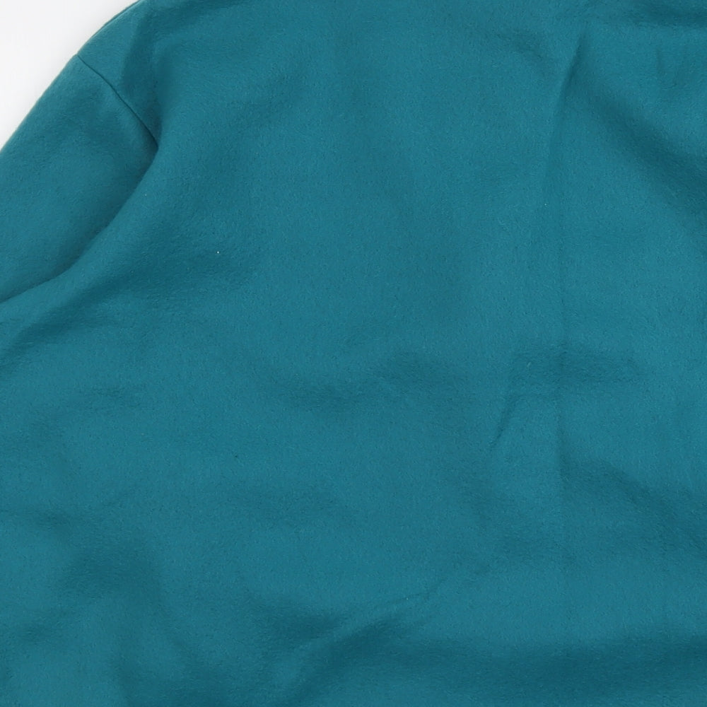 Anne De Lancay Womens Blue Jacket Size L Zip - Flower Detail