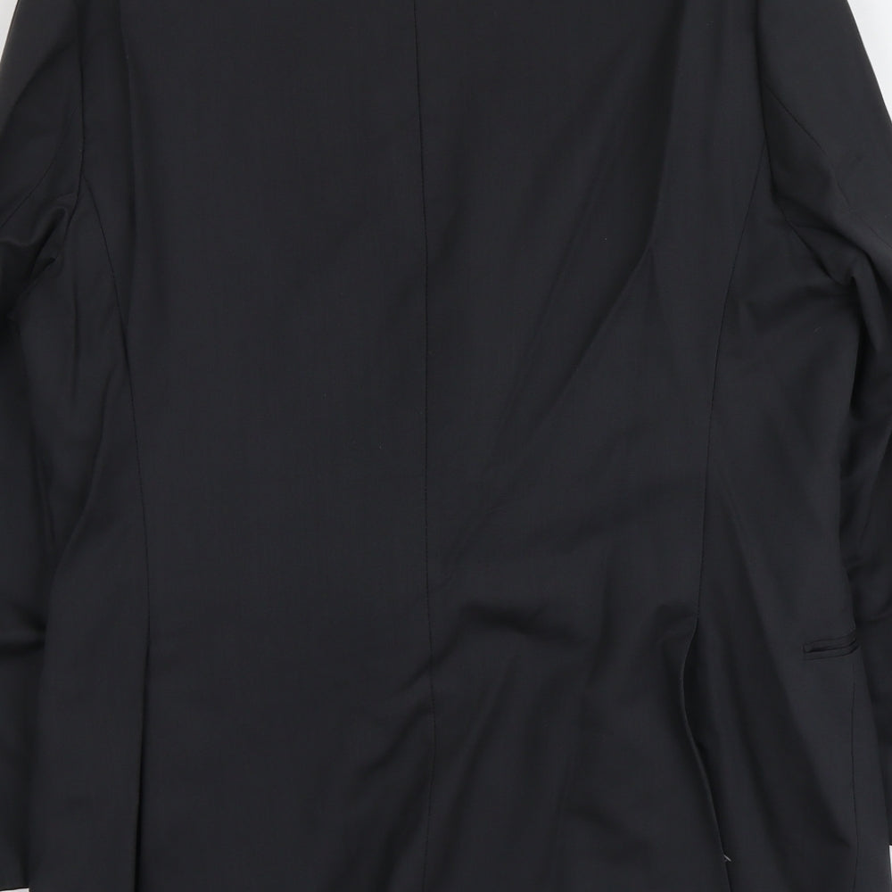 Marks & Spencer Mens Black Wool Jacket Blazer Size M Regular