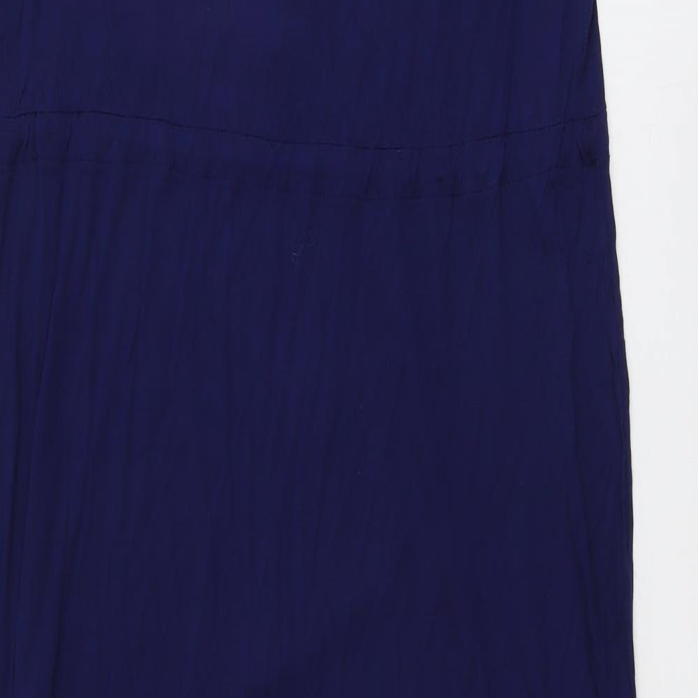 Pia Rossi Womens Blue Viscose Maxi Size M V-Neck Pullover