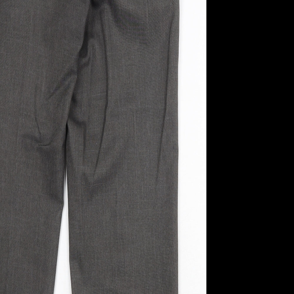 Marks & Spencer Mens Grey Polyester Dress Pants Trousers Size 32 in Regular Zip