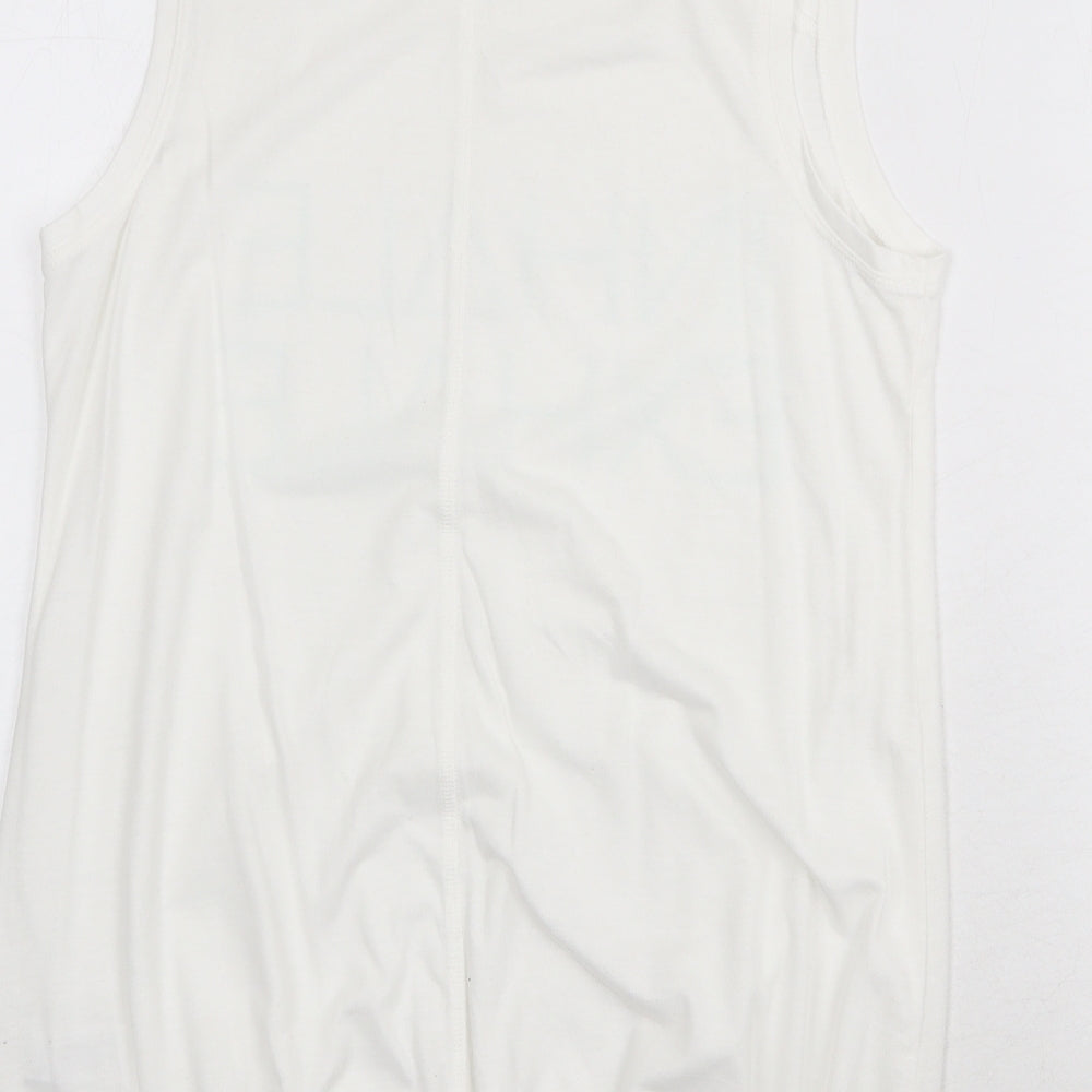 NEXT Womens White Polyester Basic Tank Size 8 Round Neck - Inhale Exhale