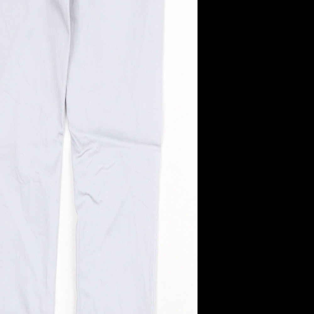 H&M Womens Grey Cotton Straight Jeans Size 12 Regular Zip