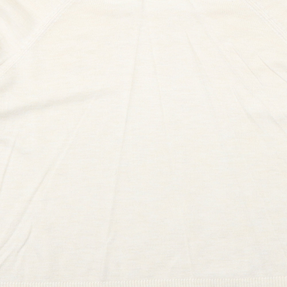 Stradivarius Womens Ivory Round Neck Acrylic Pullover Jumper Size S