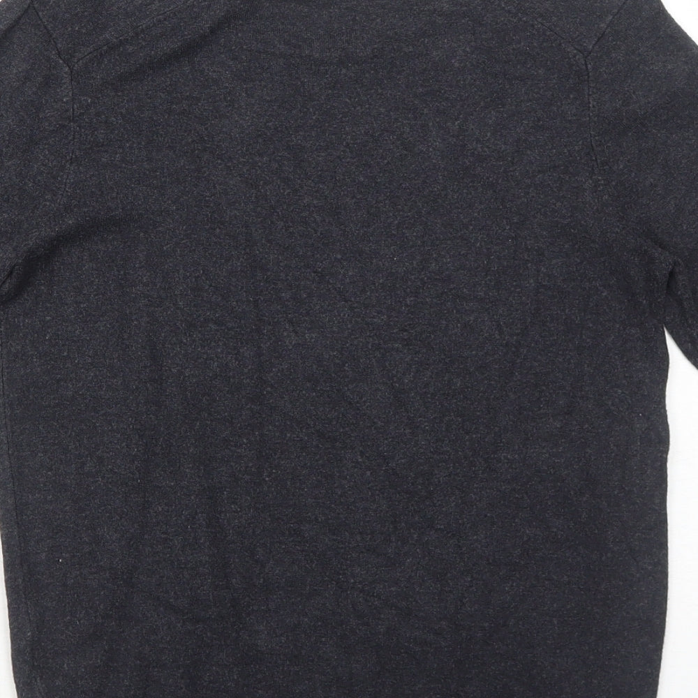 Zara Womens Grey Round Neck Acrylic Pullover Jumper Size M