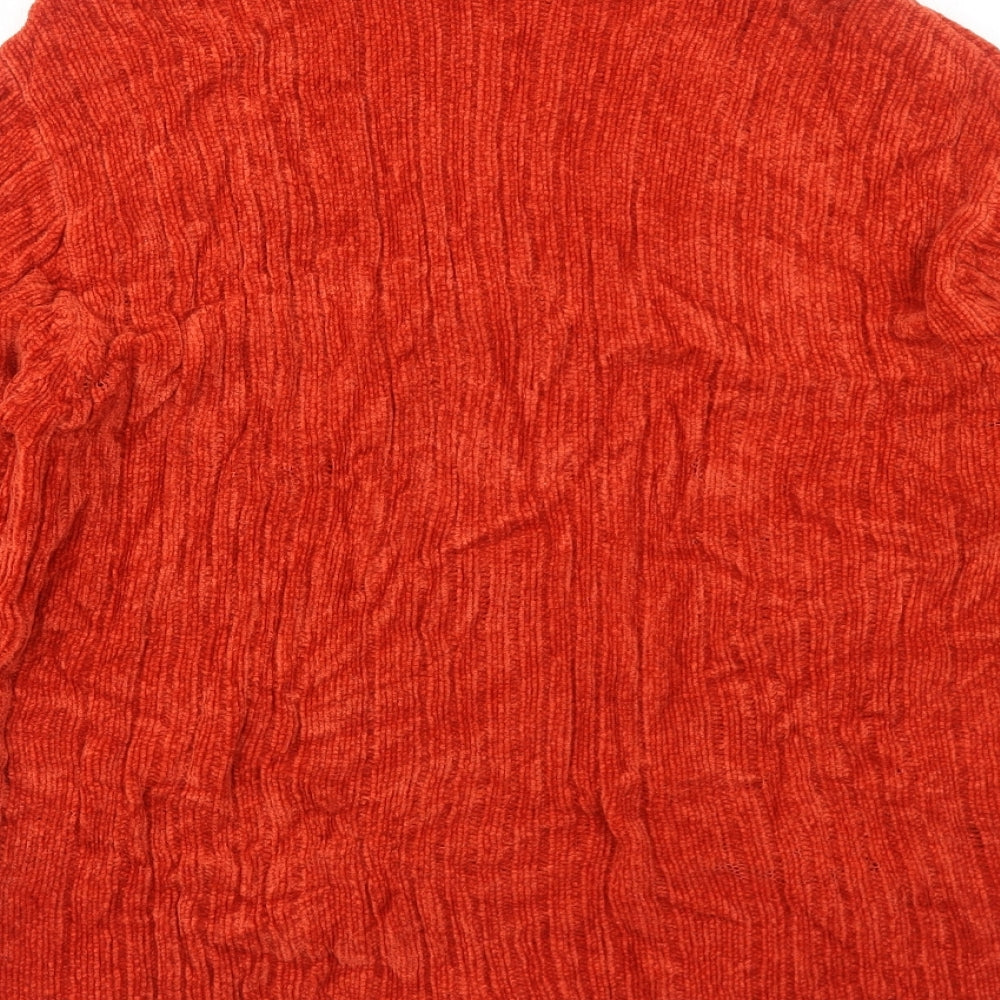 Bonmarché Womens Orange High Neck Acrylic Pullover Jumper Size L