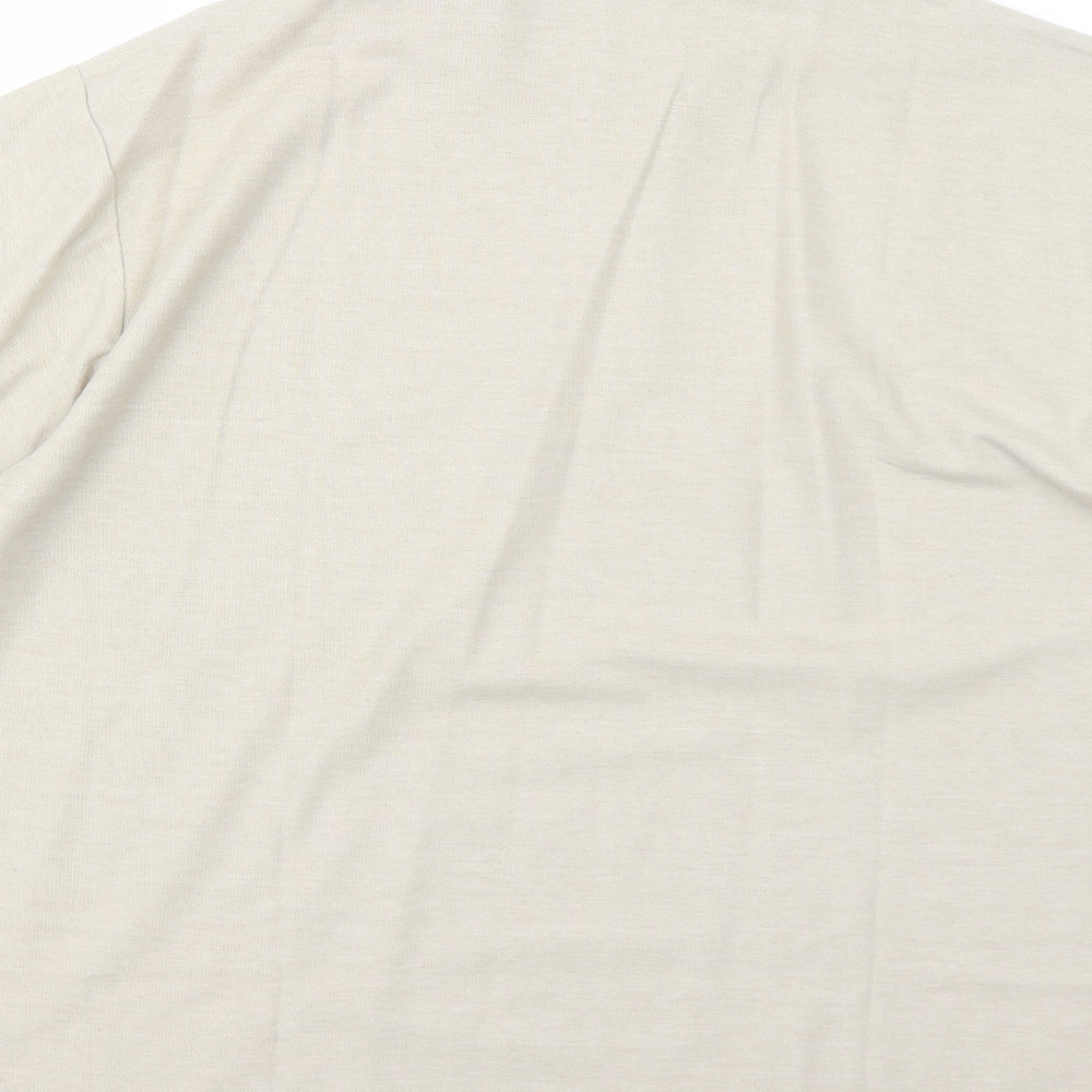 Classics Mens Beige Polyester Polo Size XL Collared Button