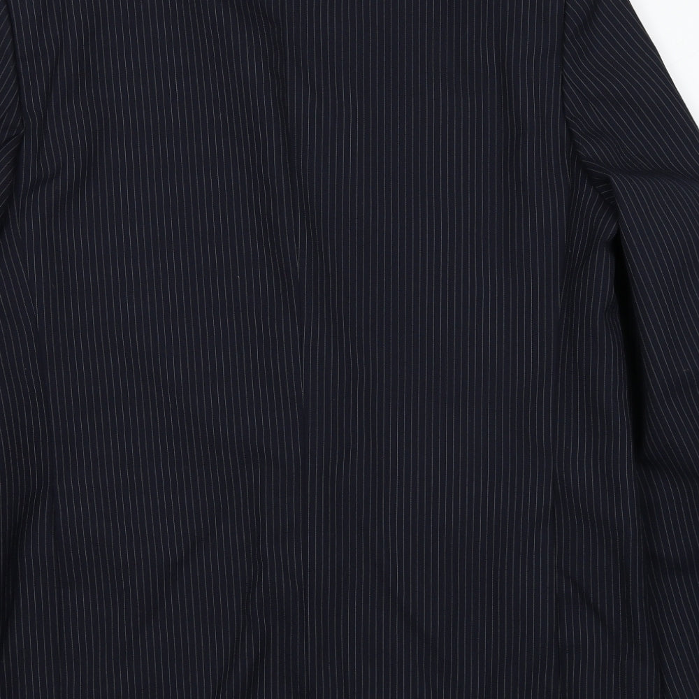 Varteks Mens Blue Striped Polyester Jacket Suit Jacket Size 44 Regular