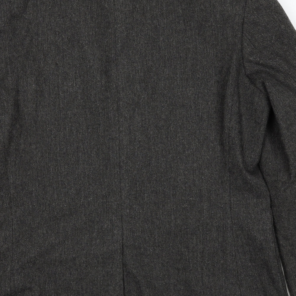 Boston Crew Mens Grey Polyester Jacket Suit Jacket Size L Regular