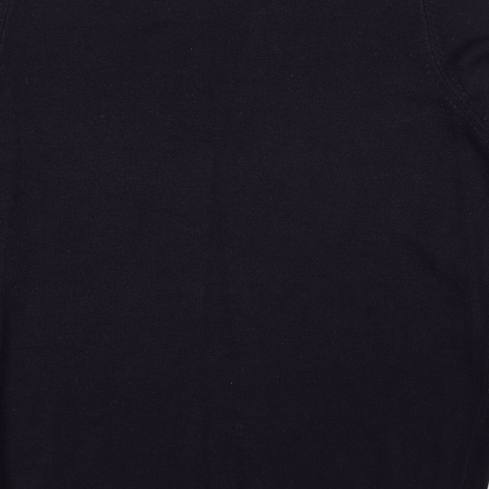 Marks & Spencer Womens Blue V-Neck Acrylic Pullover Jumper Size 14