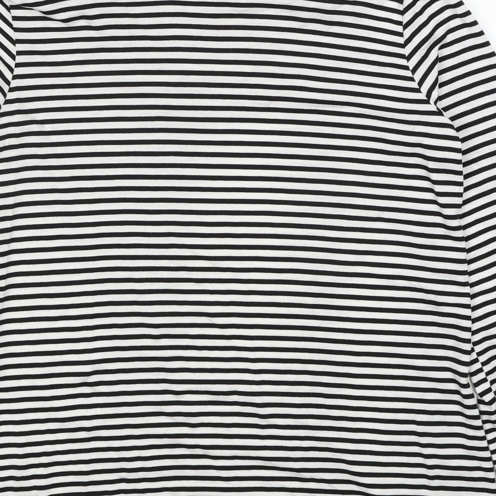 Fabrizio Womens Black Round Neck Striped Viscose Pullover Jumper Size S - Size S/M