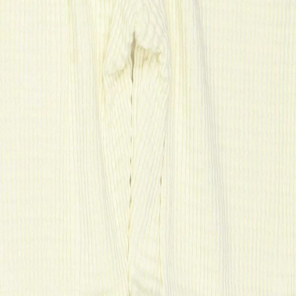 ASOS Womens Ivory Cotton Jogger Trousers Size 6 Regular Drawstring - Textured