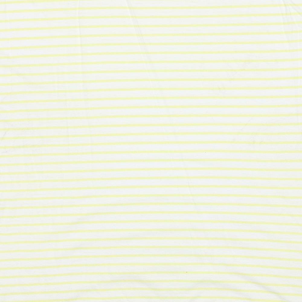 ASOS Womens Yellow Striped Cotton Basic T-Shirt Size 6 Round Neck