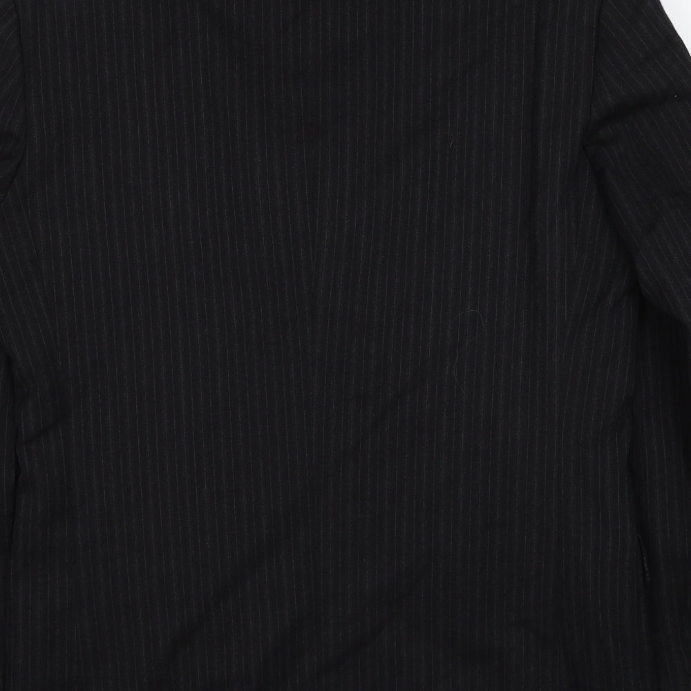Principles Mens Black Striped Wool Jacket Suit Jacket Size 38 Regular