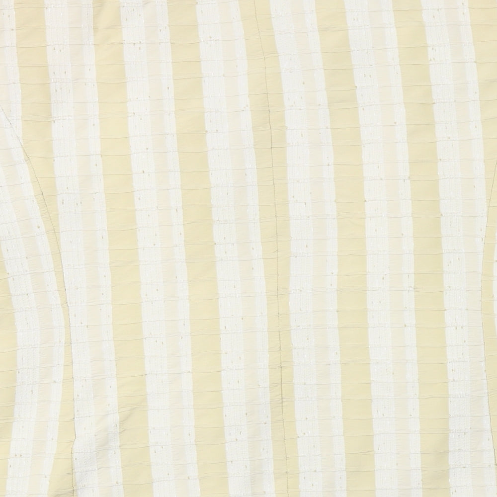 Andrea Womens Ivory Striped Jacket Size 20 Zip