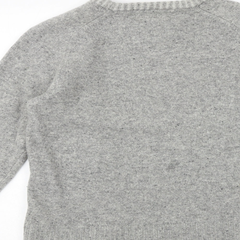 H&M Womens Grey Round Neck Acrylic Pullover Jumper Size S