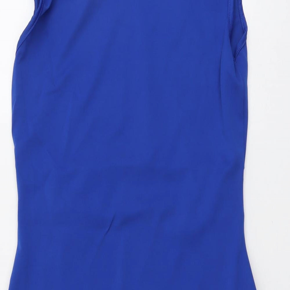 Indulgence Womens Blue Polyester Mini Size M Roll Neck Pullover