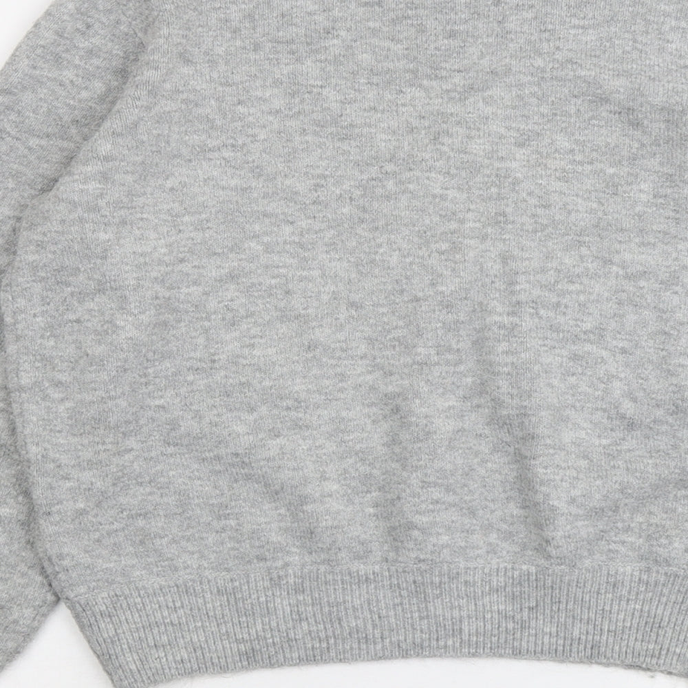 Miss Selfridge Womens Grey V-Neck Acrylic Pullover Jumper Size 6