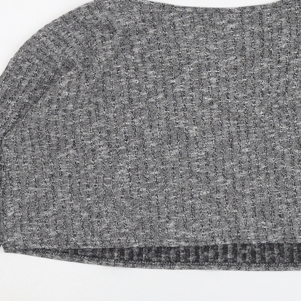 Topshop Womens Grey Round Neck Polyester Pullover Jumper Size 8