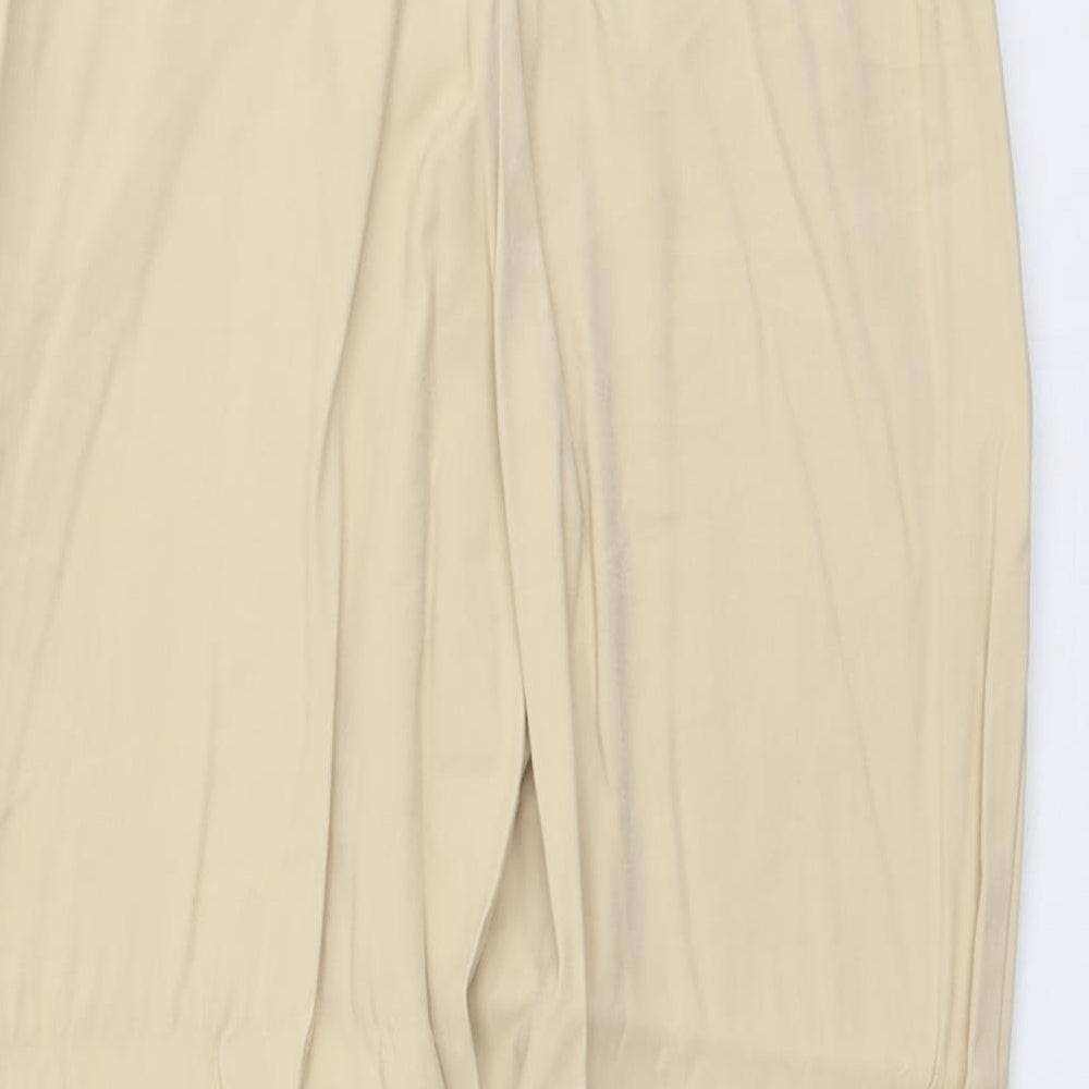 H&M Womens Beige Viscose Carrot Trousers Size S L26 in Regular Button