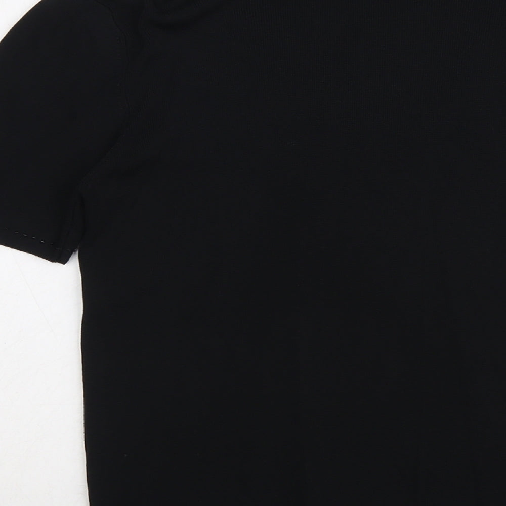 Whisper Womens Black V-Neck Viscose Pullover Jumper Size M