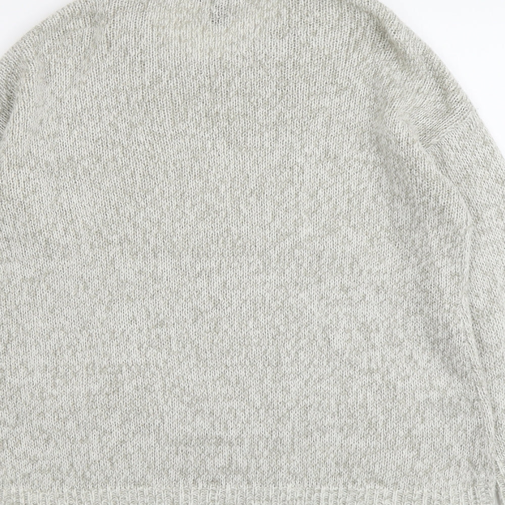 New Look Womens Grey Round Neck Acrylic Pullover Jumper Size M