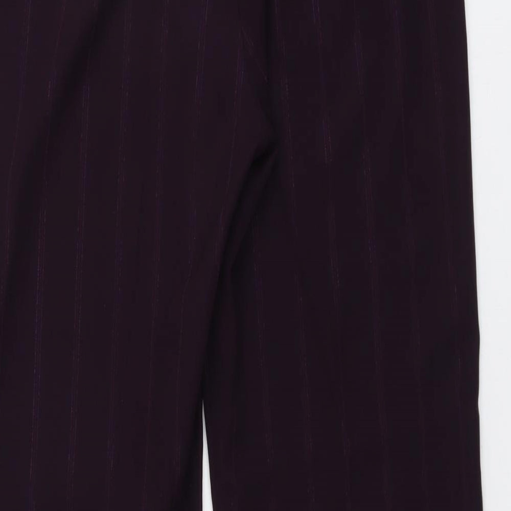 M&Co Womens Purple Polyester Trousers Size 12 L30 in Regular Button