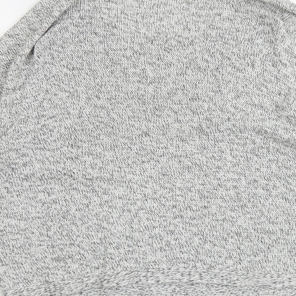 H&M Womens Grey V-Neck Cotton Pullover Jumper Size M
