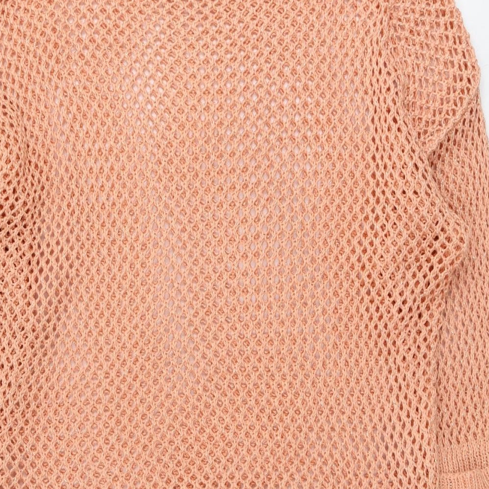 Wallis Womens Orange Round Neck Acrylic Pullover Jumper Size L