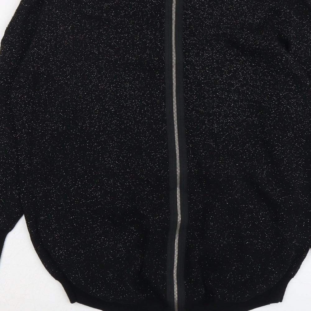 Oasis Womens Black Round Neck Cotton Pullover Jumper Size S