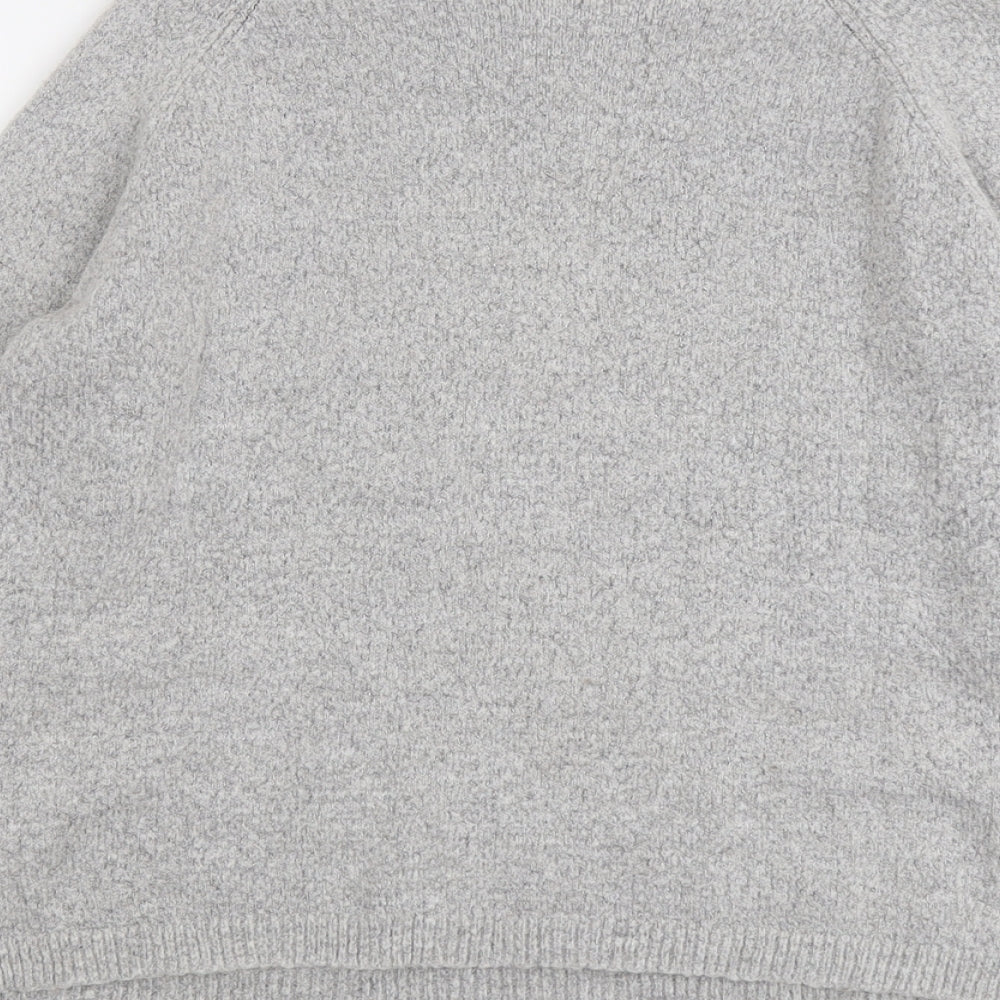 Soaked in Luxury Womens Grey Round Neck Acrylic Pullover Jumper Size L