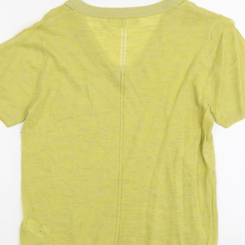 NEXT Womens Green V-Neck Acrylic Pullover Jumper Size 10