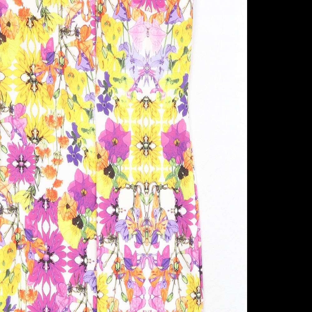 Body Flirt Womens Multicoloured Floral Polyester Pencil Dress Size S Boat Neck Pullover