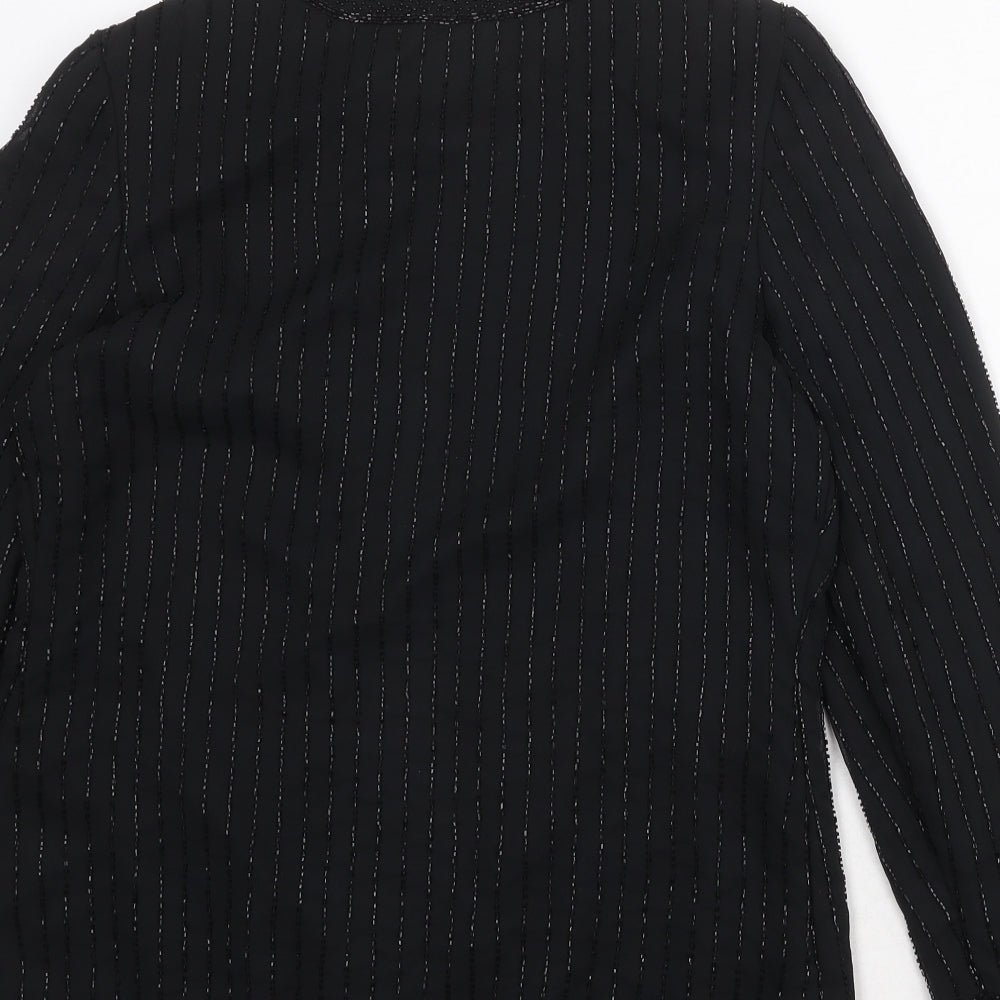 Canada Womens Black Polyester Jacket Blazer Size 10 - Beaded